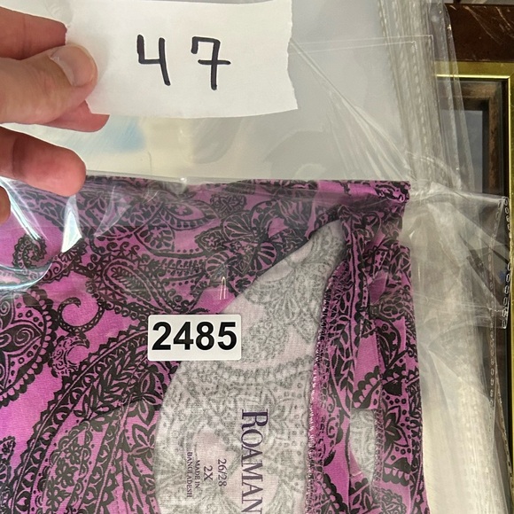 Roamans Pink Paisley Women's Top Plus Size 2X Long Sleeve Comfortable - Picture 10 of 10